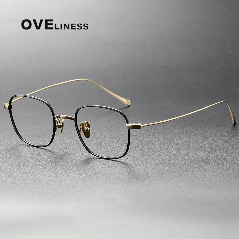 

Pure Titanium Glasses Frame Men women 2023 New Retro Square Prescription Myopia Optical Eyeglasses Frames Male Vintage Eyewear