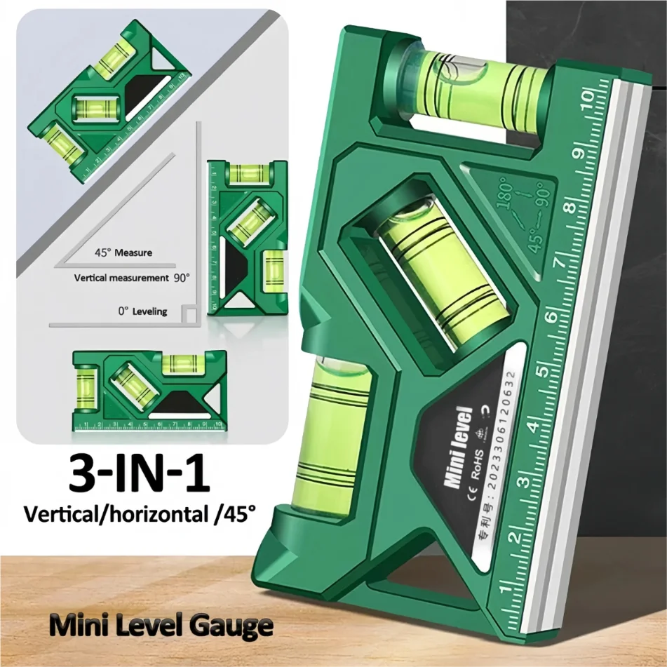 Mini jauge de niveau de haute précision, mesure horizontale et verticale, règle métrique, rapporteur, jauge de niveau de poche magnétique Portable pour la maison