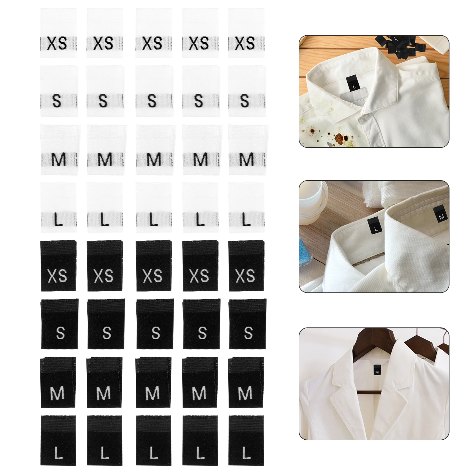 

800Pcs Size Tags Washable Sewing Labels Fabric Clothing Custom Name Tags Garments Labels For Clothes Accessories Folder