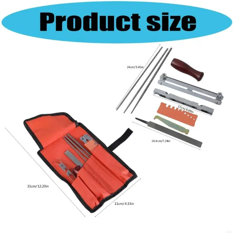 M4YC 10pcs Chainsaw Sharpening تتضمن ملفات مستديرة ملفات مسطحة ومعالجة تبشر سلسلة منشار للحرارة المحمولة للمنزل