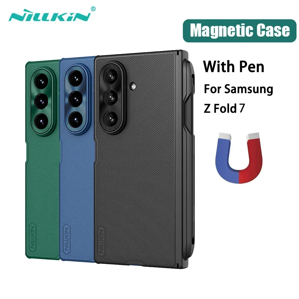 

For Samsung Galaxy Z Fold 7 Magsafe Case Nillkin Frosted Shield Fold Prop Cover With Pen