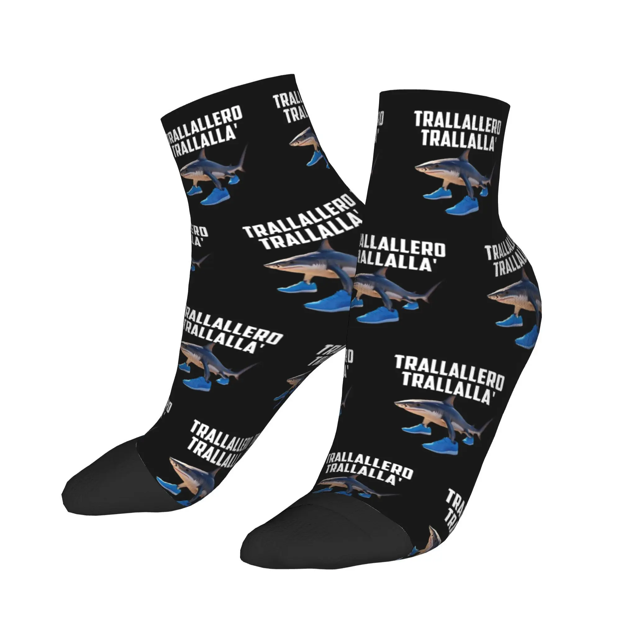 

Fashion Trallallero Trallala Italian Brainrot Soccer Socks Polyester Crew Socks for Unisex Sweat Absorbing