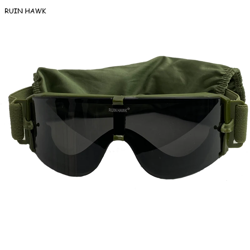Outdoor Sunglasses Hunting Goggles Wargame Airsoft Paintball Tactical Glasses 3 Lens Windproof Glasses