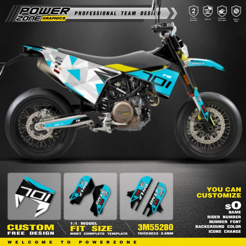 

Набор наклеек PowerZone 15-20 701 SUPERMOTO ENDURO 2015-2017 2018 2019 2020 07