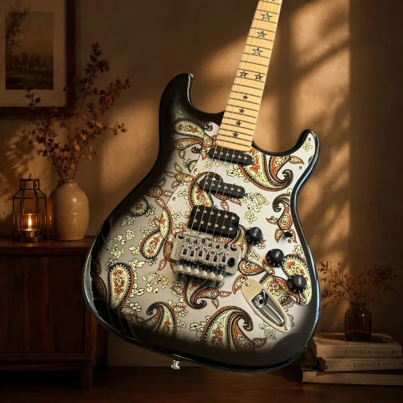 Paisley Pattern  Guitar HSS Pickups Maple Neck Star Inlay Floating Tremolo Solid Body Guitar  2026  368