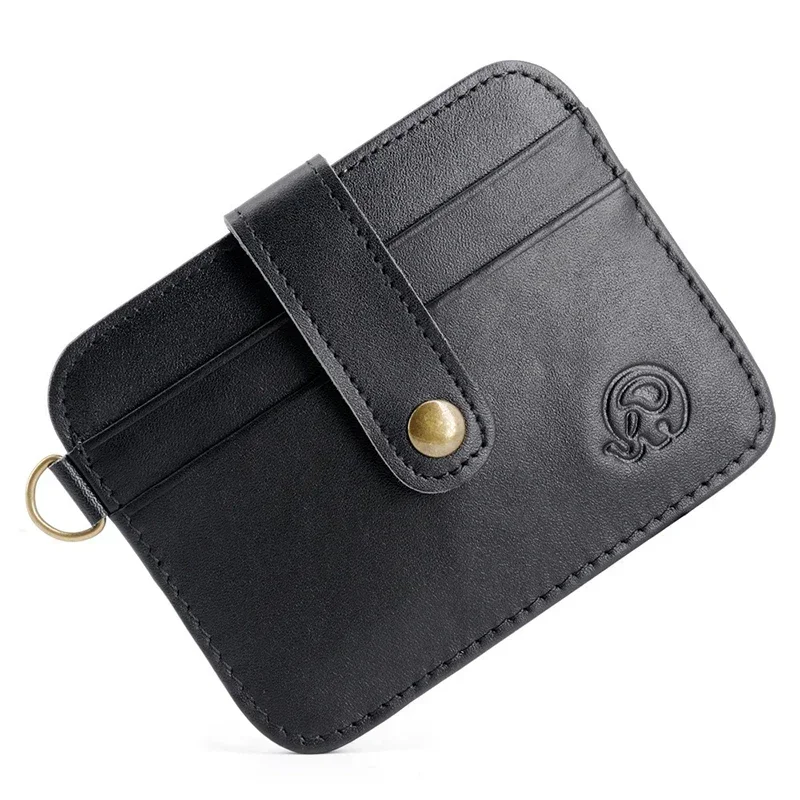 Genuine Leather Credit Card Holder for Men Luxury Designer Women's Wallet Portable Short Slim Cardholder Purses Gifts