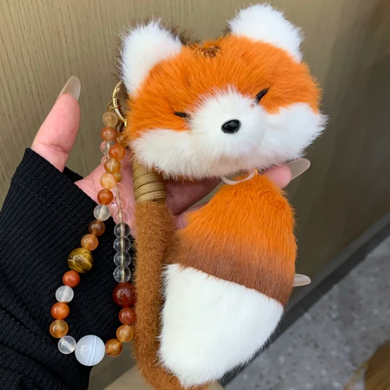 Natural History Museum Of China Plush Fox Keychain Soft Stuffed Animal Bag Pendant Phone Charm Birthday Holiday Gift