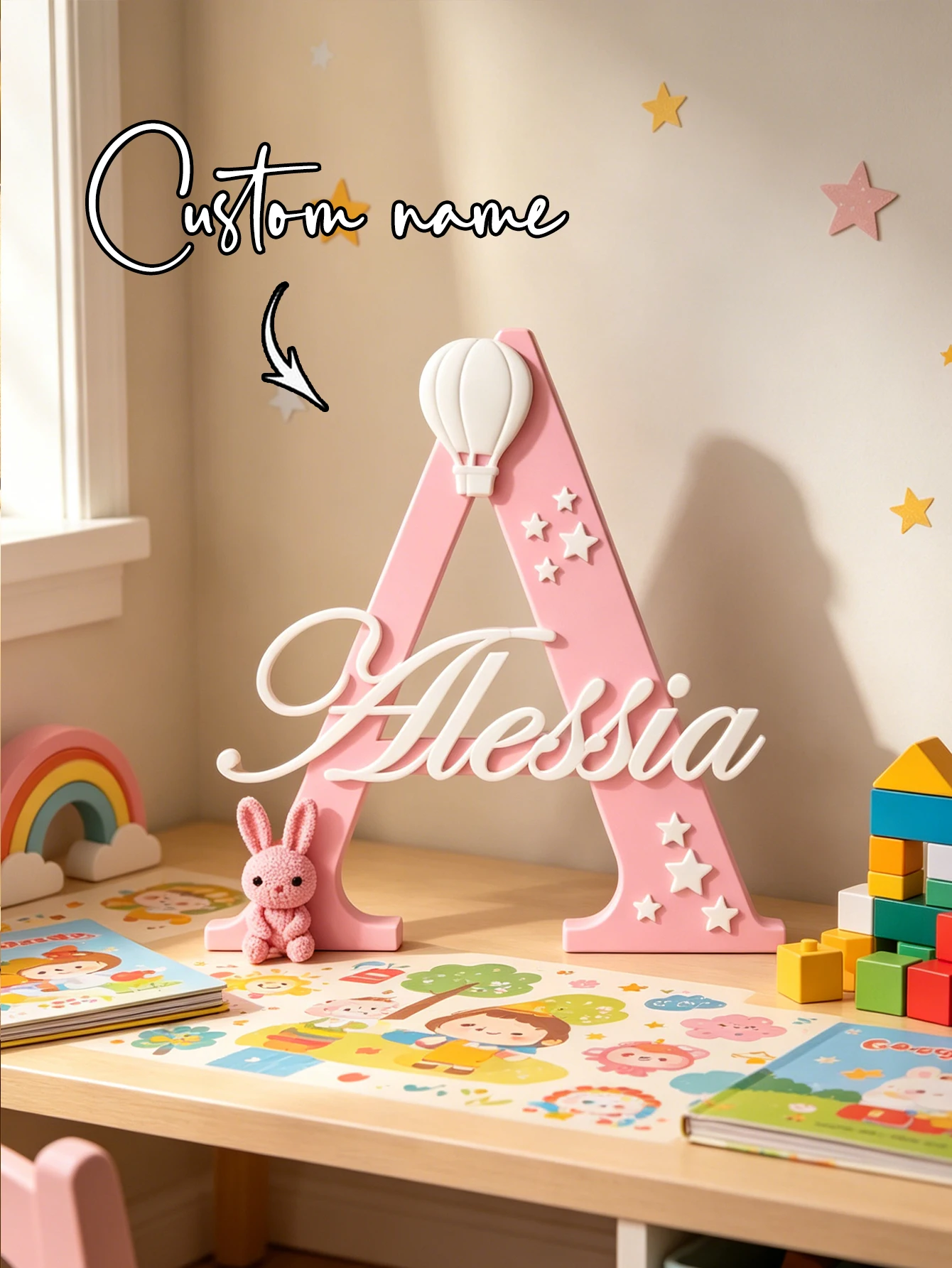 Baby Nursery Name Letters - Personalizowany znak z inicjałami w formie