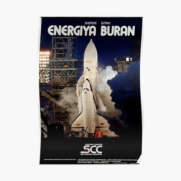 Glavkosmos Energiya Buran 1989  Poster Mural Decor Painting Vintage Modern Wall Home Picture Room Decoration Funny No Frame