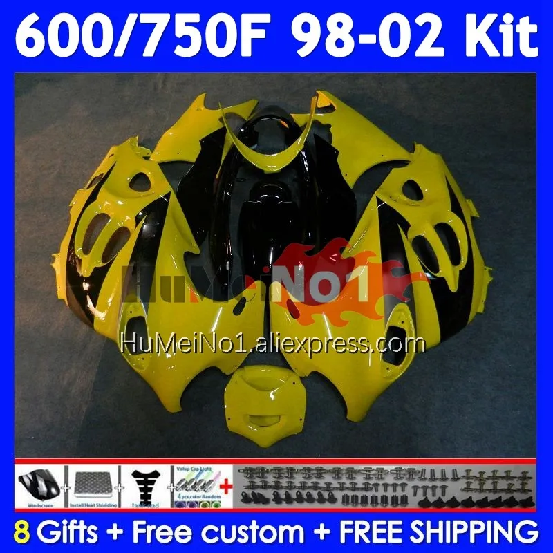 Kit For SUZUKI KATANA GSXF 750 600 GSXF750 Light yellow 114No.62 GSXF600 98 99 00 01 02 GSX750F 1998 1999 2000 2001 2002 Fairing