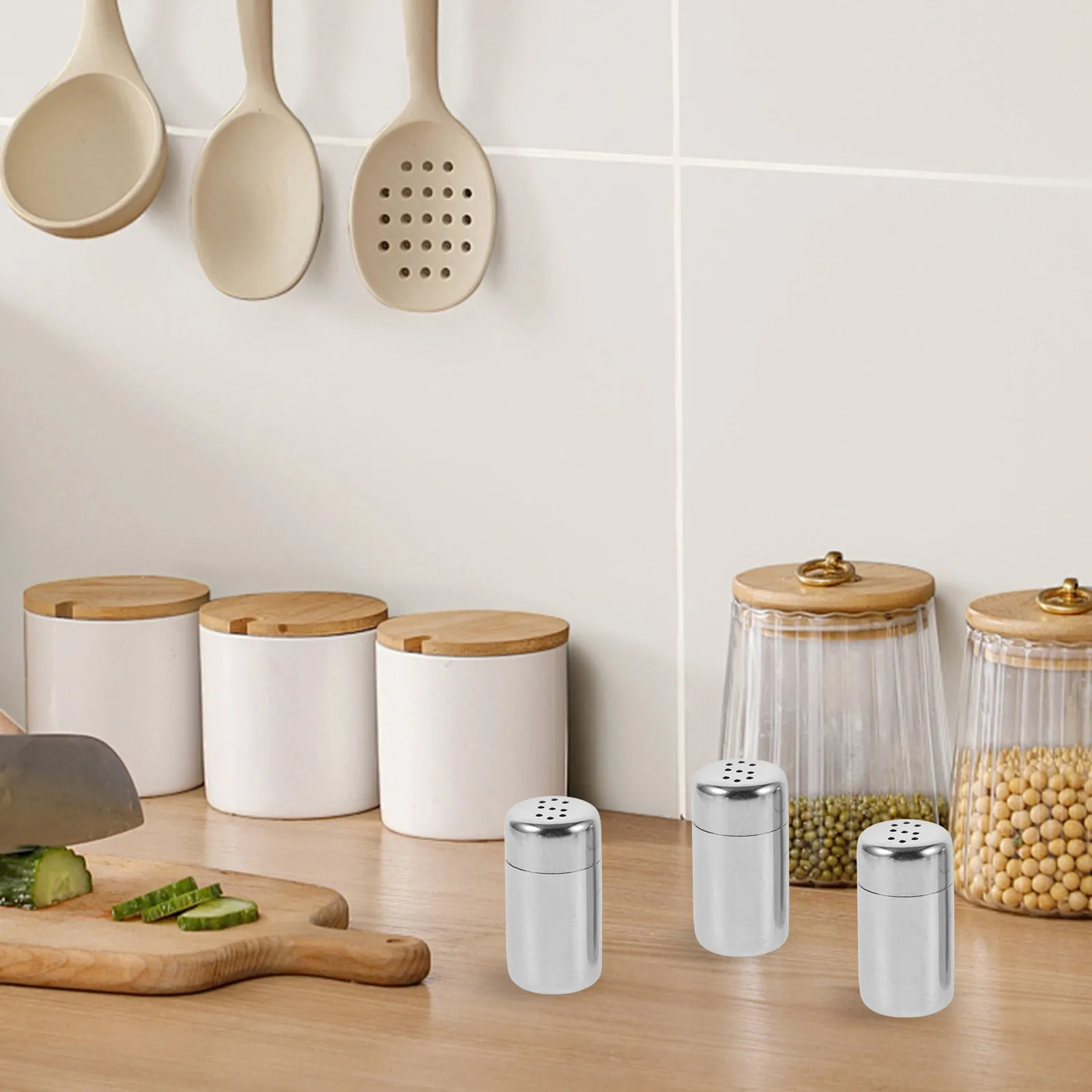 

6Pcs Stainless Steel Spice Bottle for Travel Camping Salt Sugar Pepper Powder Mini Seasoning Container Dispenser