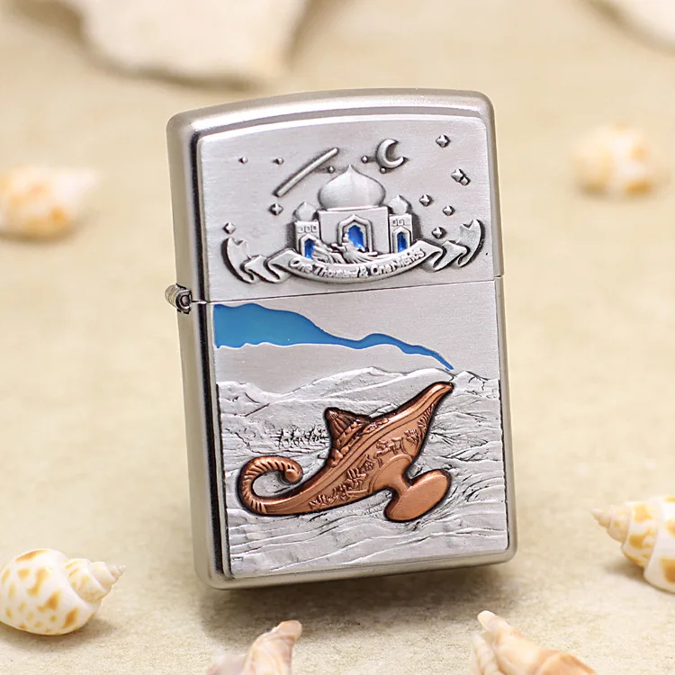 

Genuine Zippo oil lighter copper windproof night sky Aladdin lamp Kerosene lighters Gift with anti-counterfeiting code