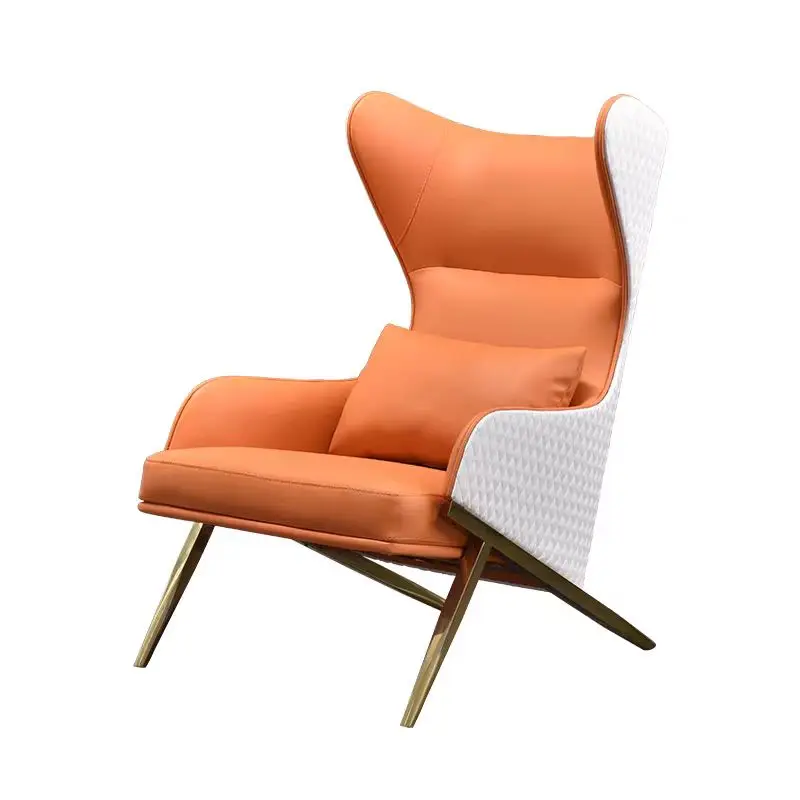

Living Room Furniture Lounge Chair Wooden Luxury Metal Armrest Lounge Chair