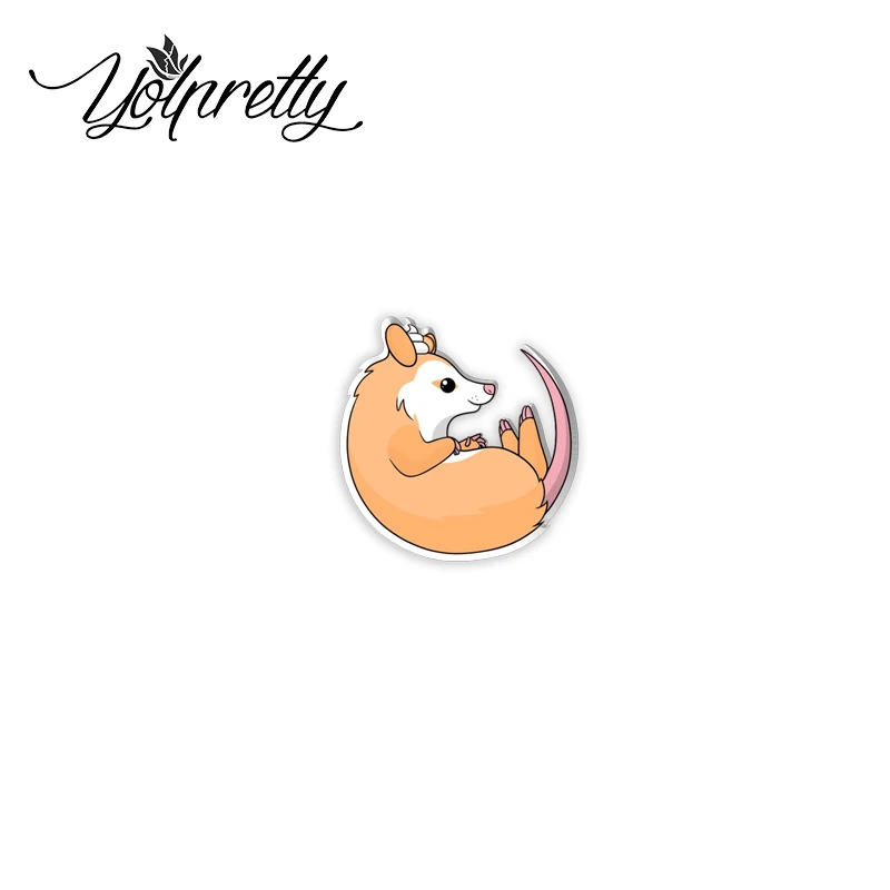 2023 New Arrival Fashion Cute Colorful Opossum Animals Handcraft Acrylic Epoxy Badge Pin Lapel Pins