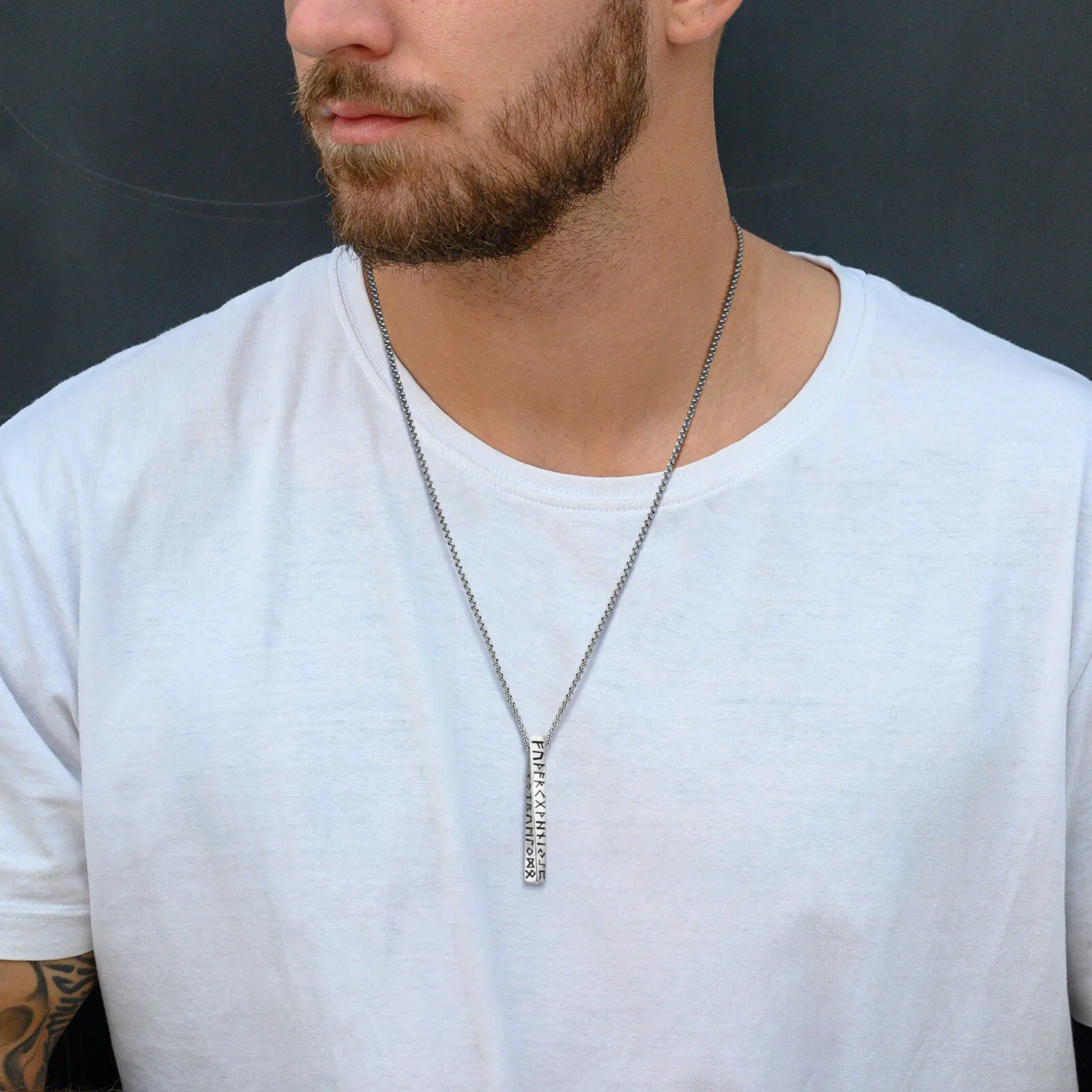 قلادات Vnox Viking Runes Valknut للرجال والأولاد، قلادات قلادة على شكل شريط موبيوس من الفولاذ المقاوم للصدأ العتيق، مجوهرات نورس فايكنغ أودين #3