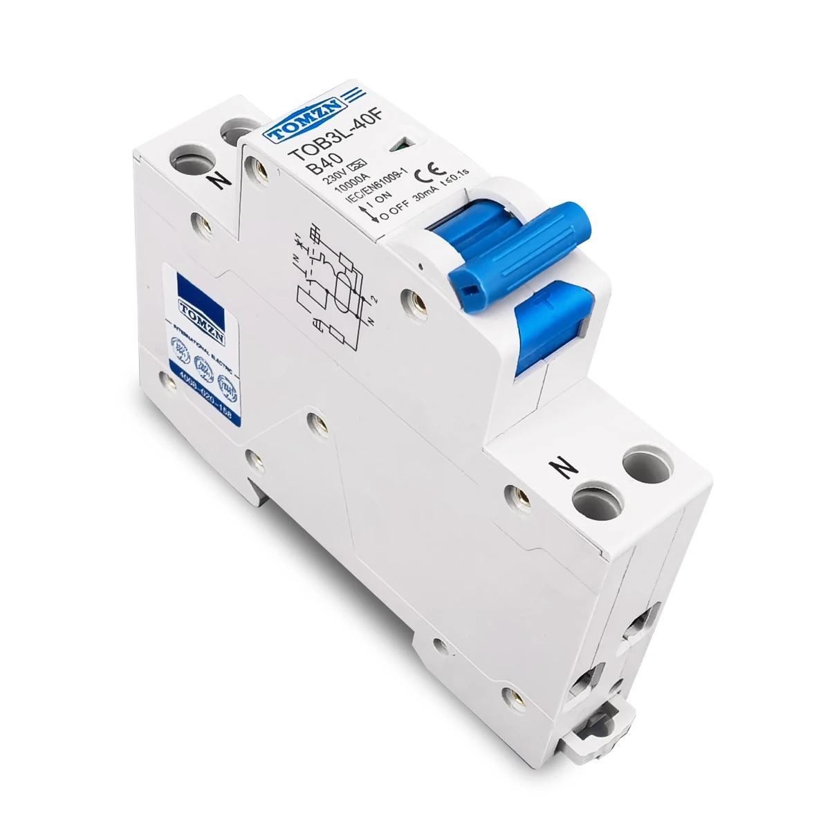 A type B curve RCBO 1P+N 10KA Residual current differential automatic Circuit breaker with over current Leakage protection