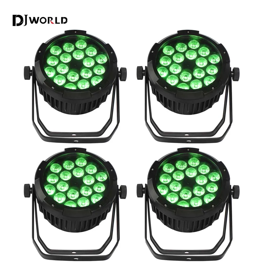 

2/4pcs Waterproof LED 18X18W RGBWA+UV Flat Par Lights Colour Mixing Flash IP65 Outdoor Stage Show Wedding Party DJ Disco Bar