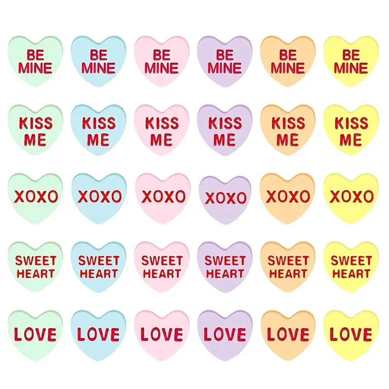 Valentine' S Day Heart Conversation Cards 125 Pcs Filled Vase For-For Romantic Decor Centerpiece Filler