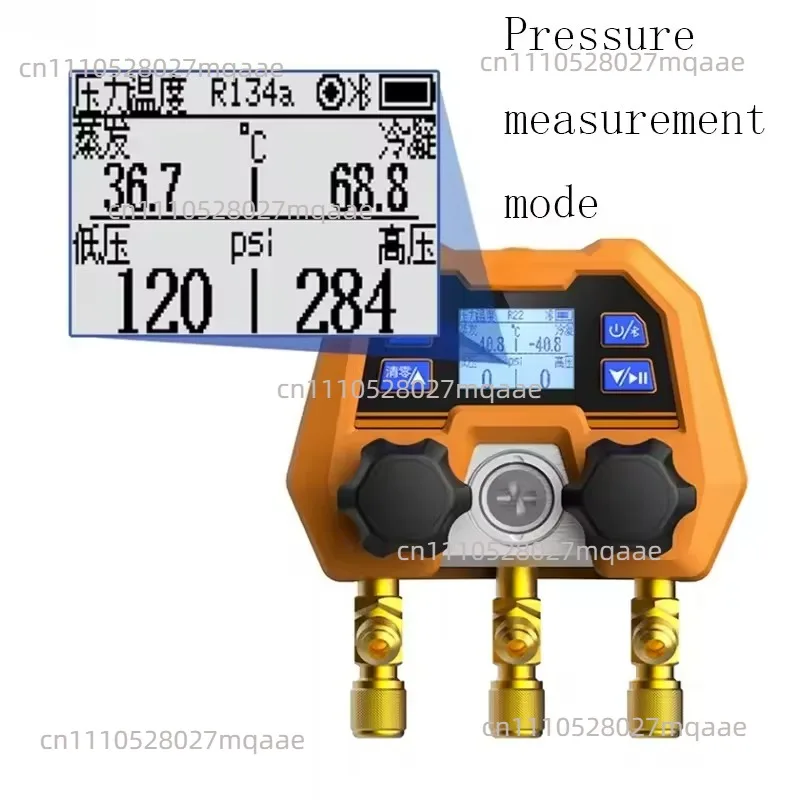 English Interface DMG-4B Digital Display Double Meter Valve Electronic Manifold Refrigeration Digital Display Manifold-14~800psi