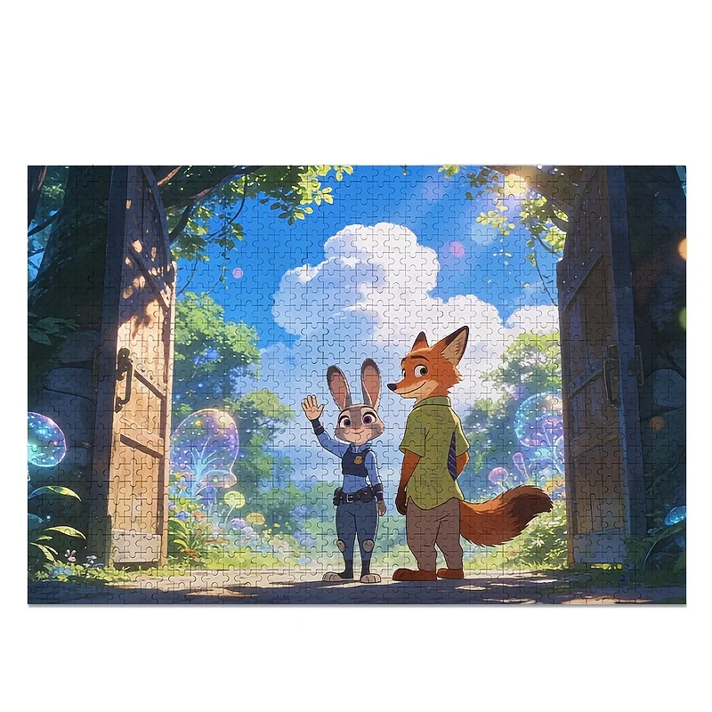 

1000pcs Disney Zootopia Judy & Nick Wilde Poster Puzzle - Challenging Adult Brain Teaser, Suitable for 10+, Collectible Gift f