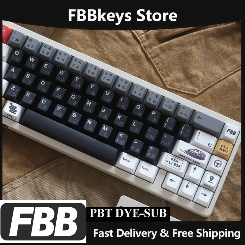 

FBB Keycaps Drift AE86 Cherry Profile PBT Dye 1.7mm Thickened Cool Key Caps For Mechanical Keyboard Custom DIY Accessories