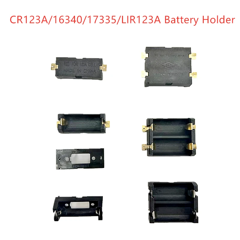 100 szt. CR123A CR123 pojemnik na pudełko obudowa z uchwytem na baterię litową ze sworzniem PCB i lutem SMT