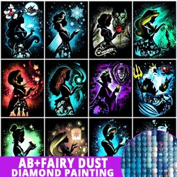AB Disney Black Silhouette Fairy Dust Diamond Painting Cartoon Snow White Full Drill Mosaic DIY Cinderella Home Decor Gift