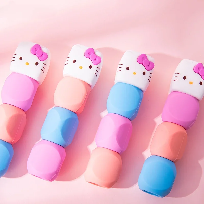 Creative Kawaii Sanrio Highlighter Pen Set 3pcs Kuromi Cinnmoroll Multifunctional Highlighter Pen Marking Pen Girls Stationery