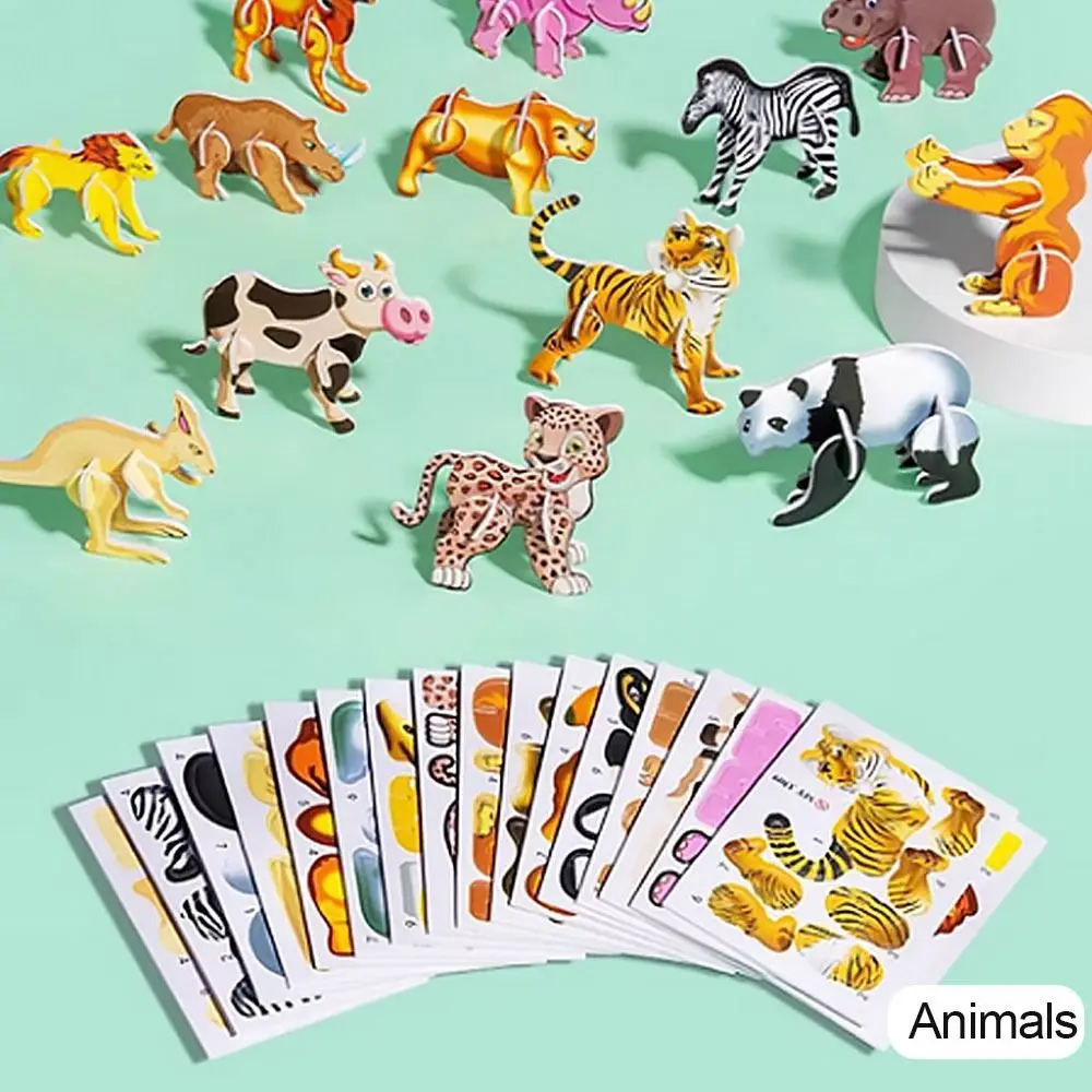 25Pcs Exquisite 3D Insect Jigsaw Early Education Handmade Puzzle Blocks Toys Funny Puzzle Cards