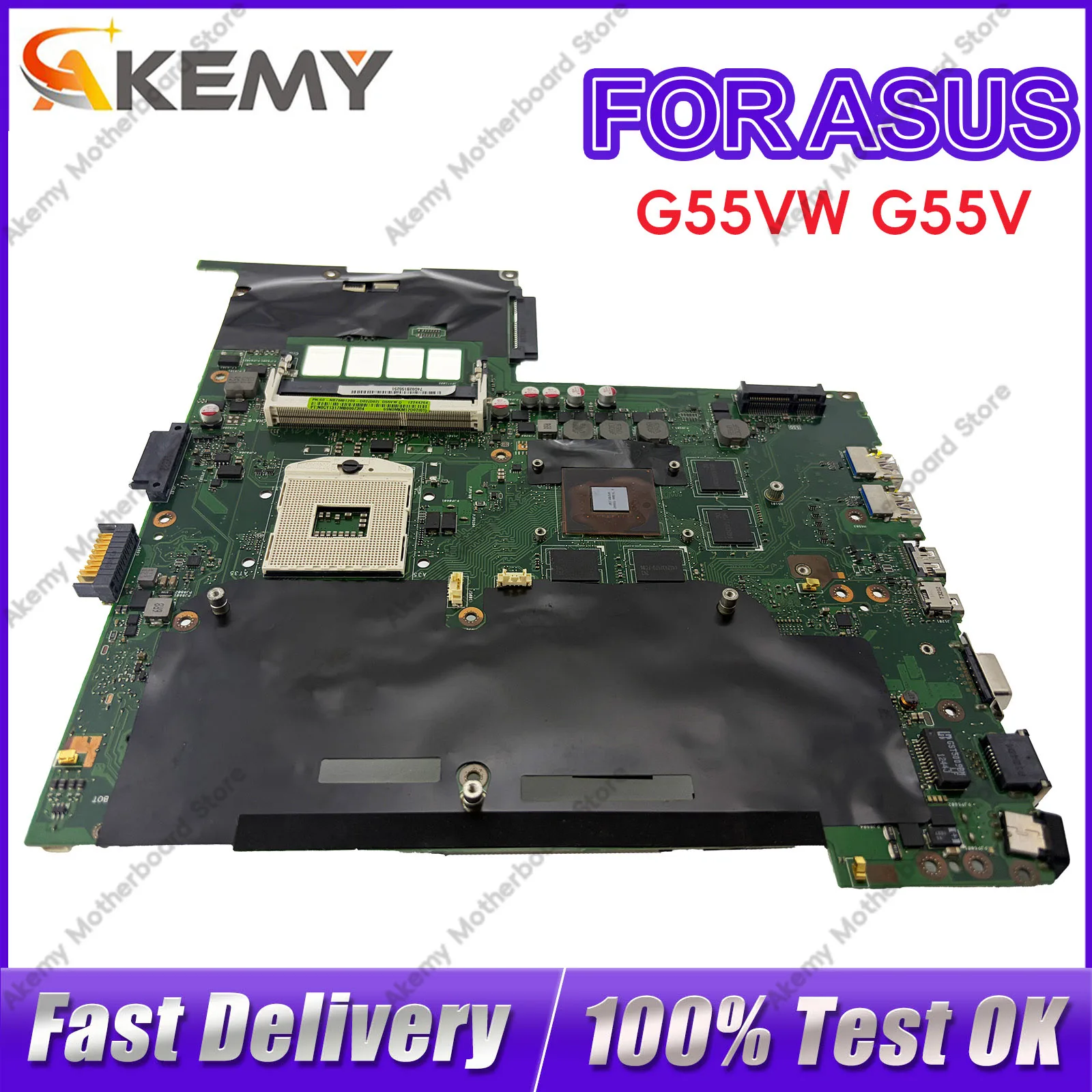 Placa-mãe para laptop G55VW para ASUS G55V G55VW, placa principal para notebook. Este item está em estoque, 100% testado, envio rápido, alta qualidade.