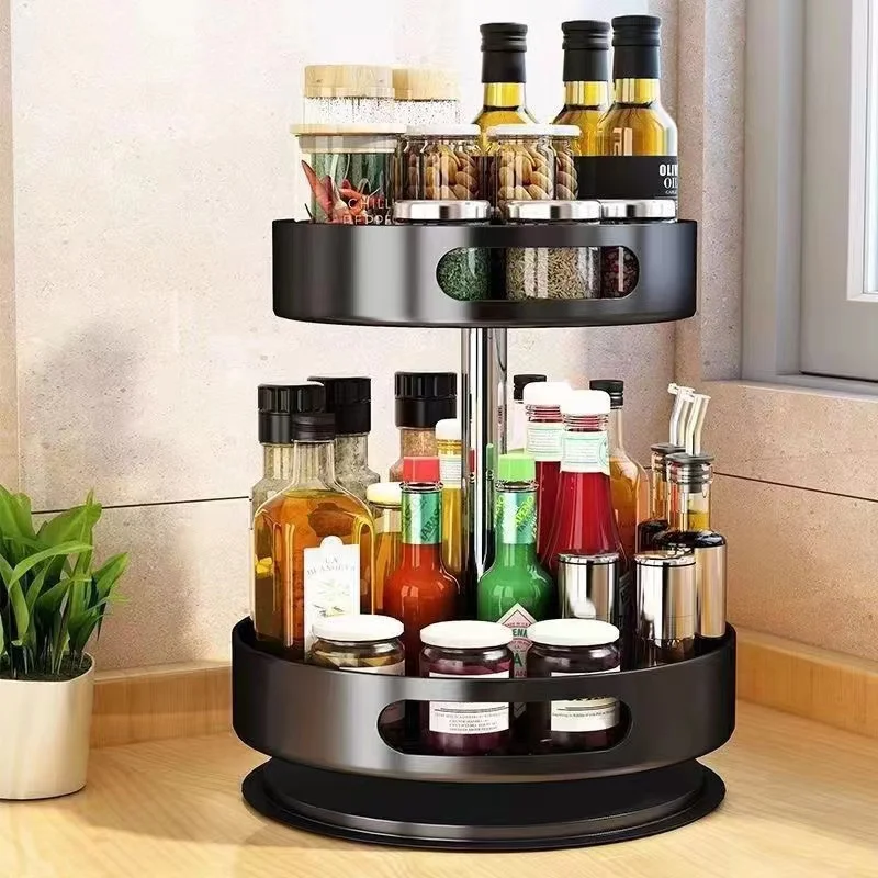 Kitchen Storage Rack Rotating Living Room Fruit Tray Storage Rack For Home Multi-Storey Kitchen Rotating Storage Rack For Home