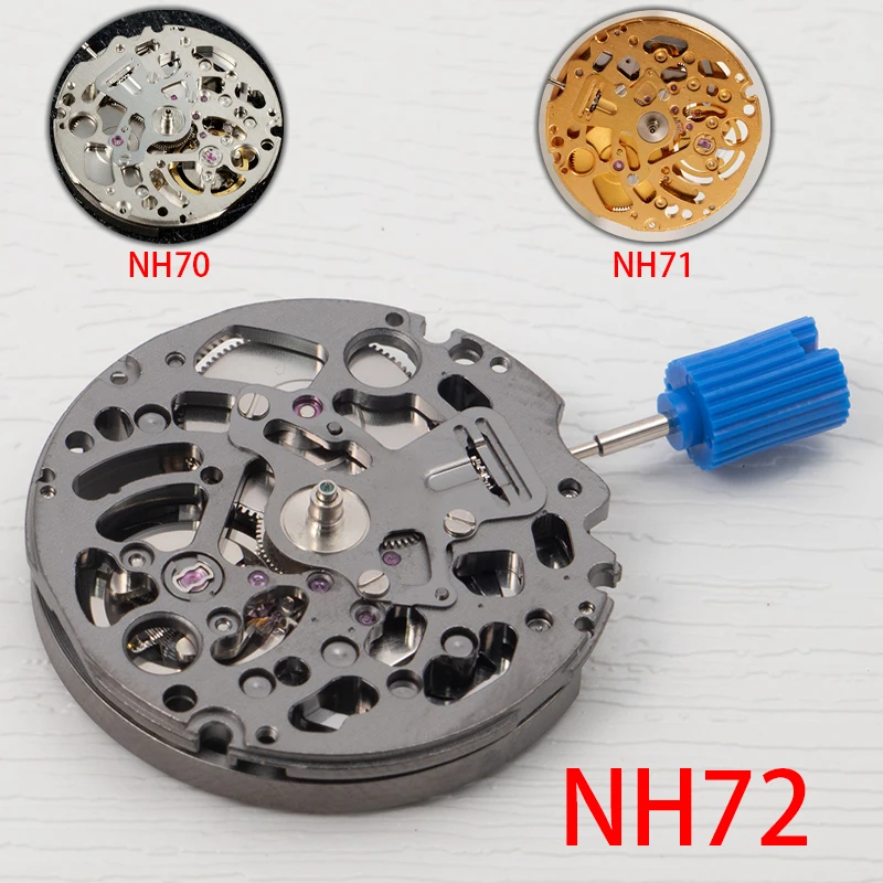 Mouvement squelettisé japonais d'origine NH71 NH72 NH70, haute précision, automatique à remontage automatique, 24 rubis, pièces de modification de mécanisme