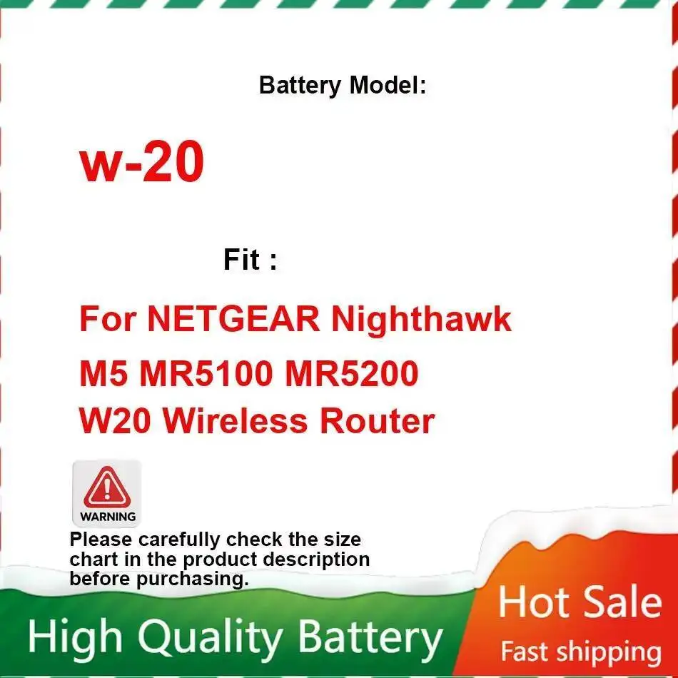 

Аккумулятор для маршрутизатора 5040 мАч для беспроводного маршрутизатора NETGEAR Nighthawk M5 MR5100 MR5200 W20 с длительным сроком службы и сменным аккумулятором