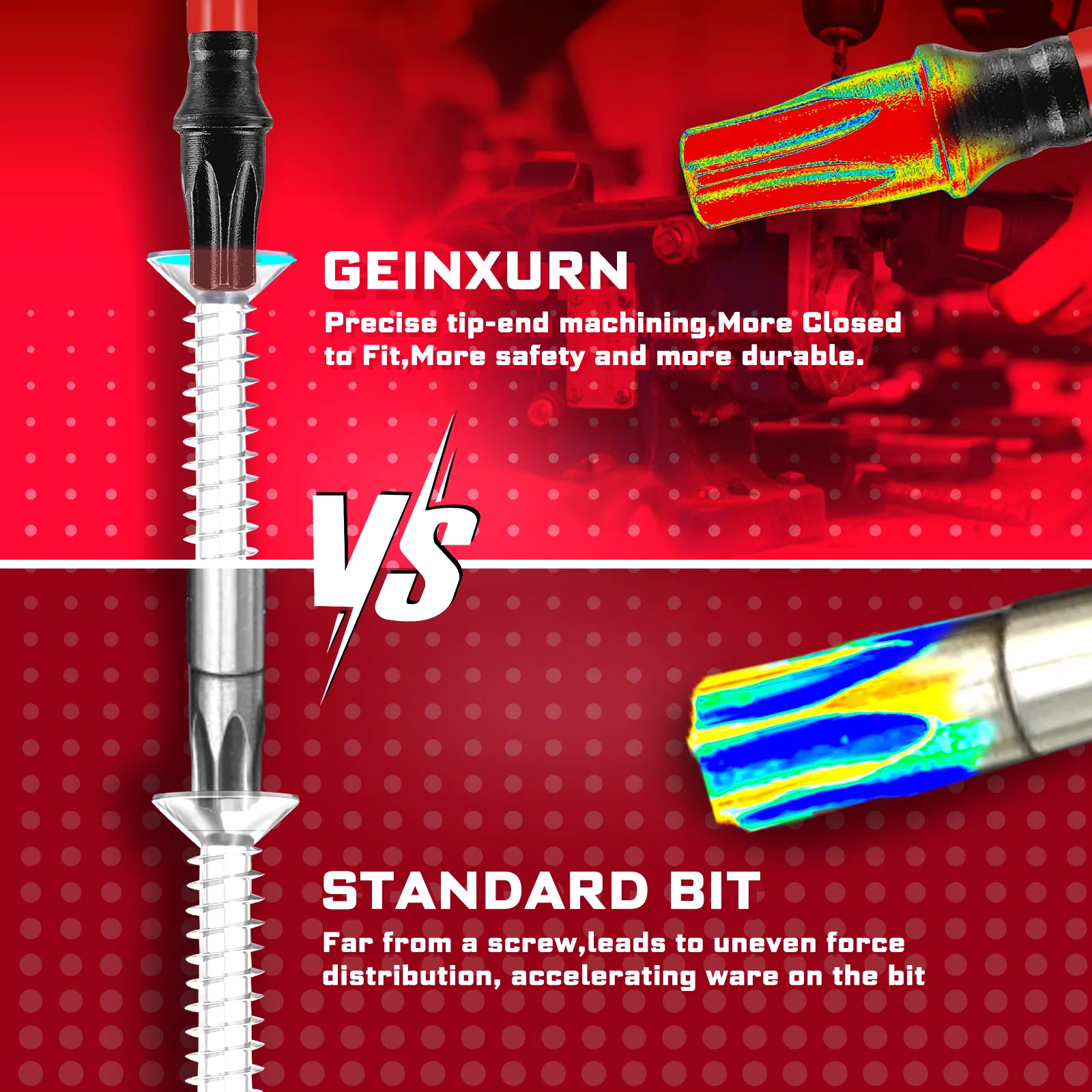 Geinxurn Impact Screwdriver Bits Set, 1"2" PH2/T20/T25 S2 Steel Multi Screwdriver Bits with Bit Holder with Storage Colorful Box