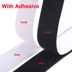 1Meter Hook and Loop Strips with Adhesive Strong Self Adhesive Fastener Double-Side Mounting Tapes for Home and Office 16-110mm