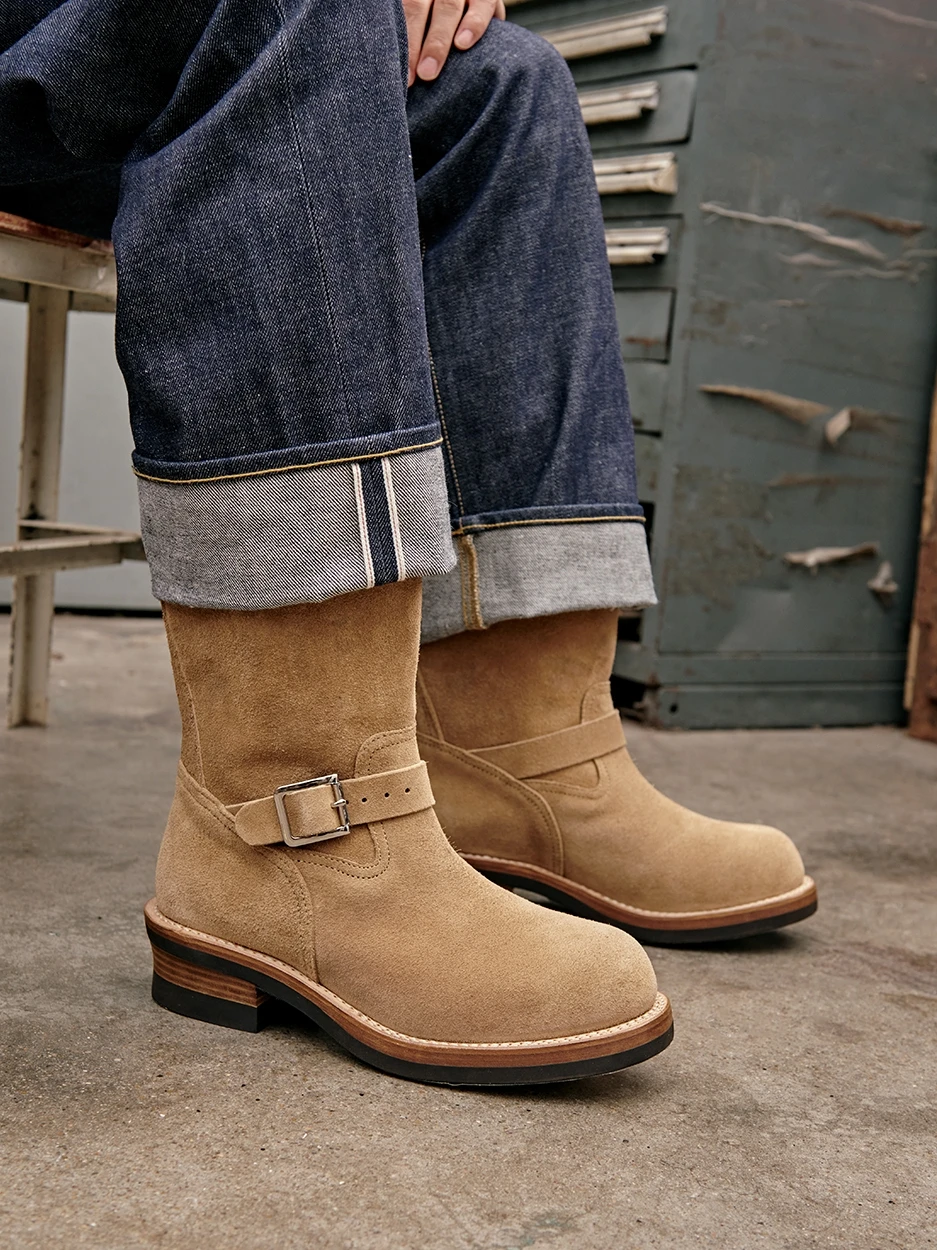 KOWM Botas de senderismo de piel de vaca para trekking hombre - imagen 3