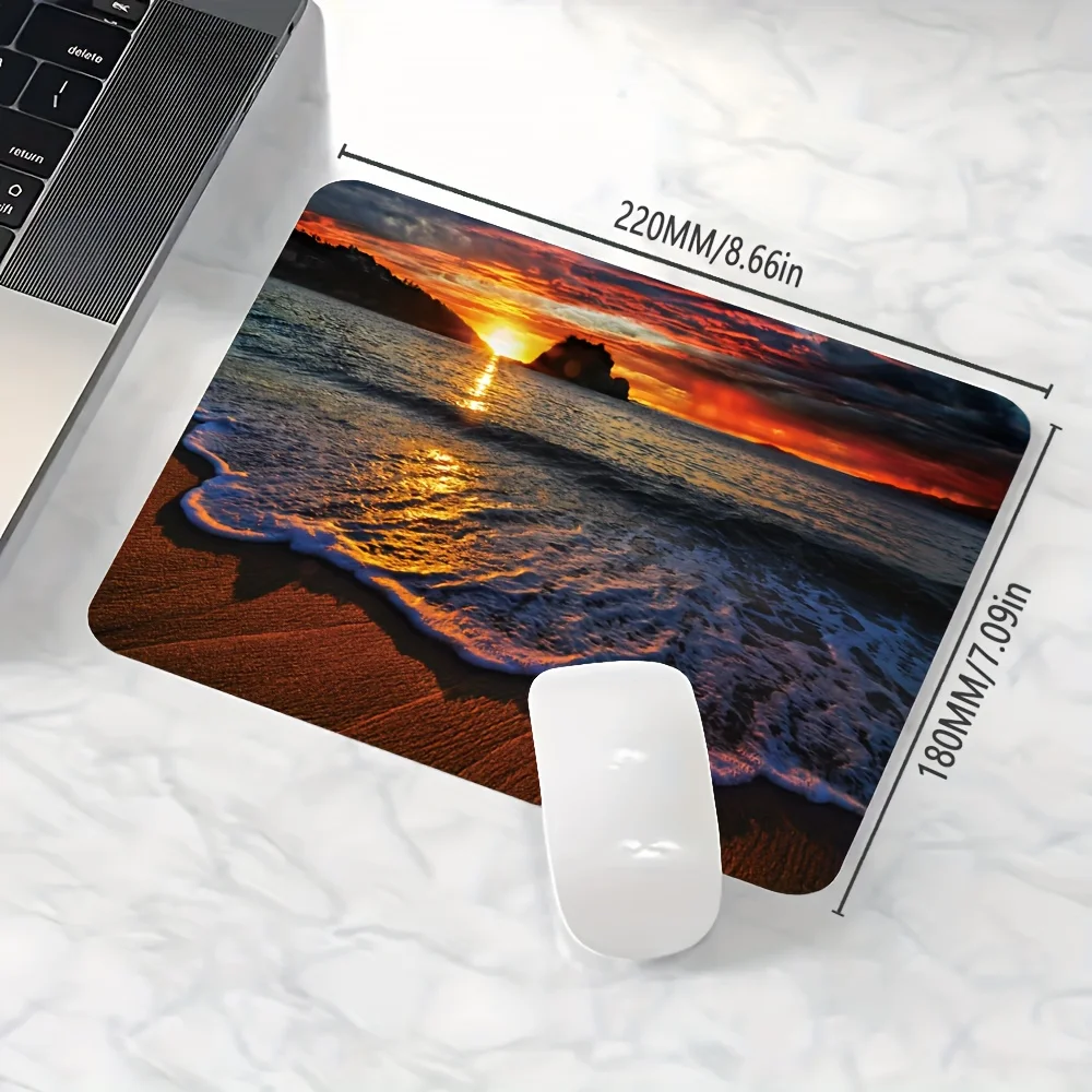 Mouse pad custom Rectangular mouse Tropical Beach Scenic Mouse Pad - 1.5mm Thick Non-Slip Washable Desktop Pad for Computers,