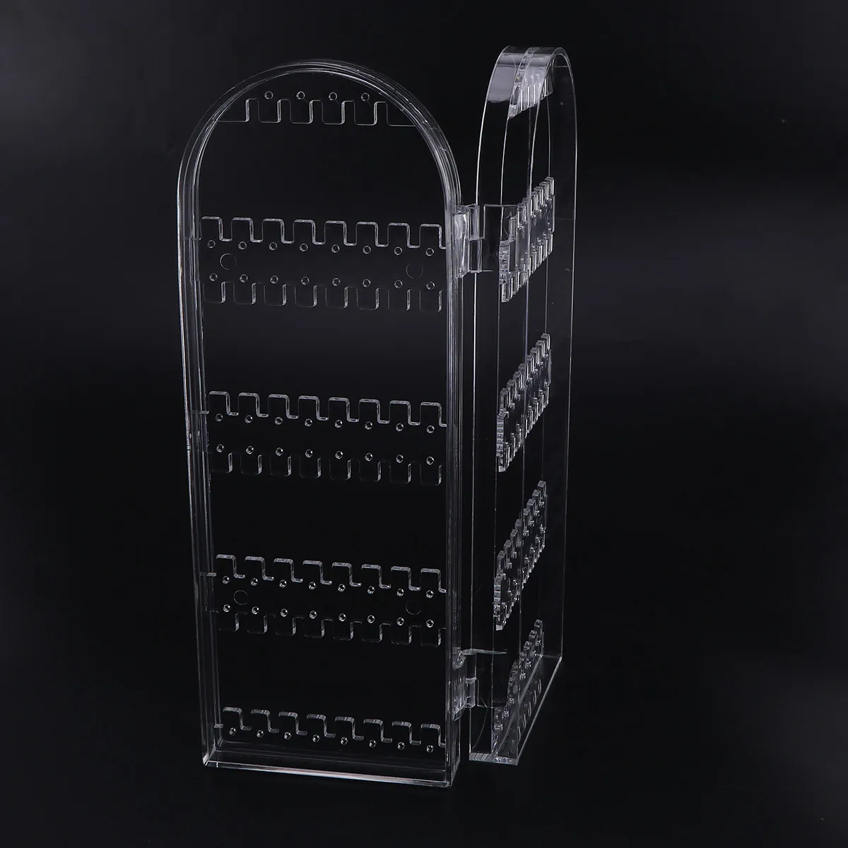 Jewelry Rack Acrylic Door Foldable Screen Style 5 Tiers Stand Organizer Jewelry Holder Earrings Rings Display Organizer