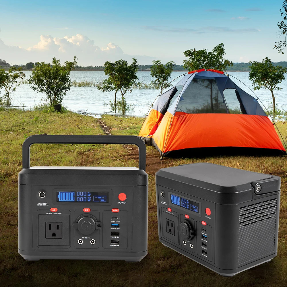 

Rechargeable Electric Small Silent Generator Power Station 300W 110V 220V Portable Solar Camping Power Station