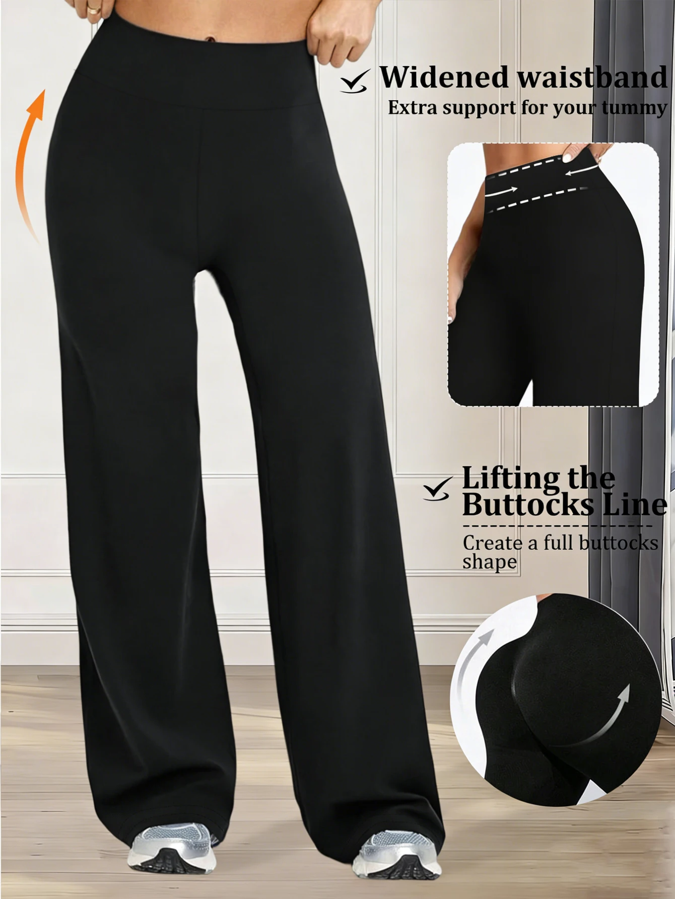

Women's Loose Wide Leg Pants Minimalist Casual Slim Straight Leg Pants Suitable For Commute Office Wear Soft And Comfortable Pol