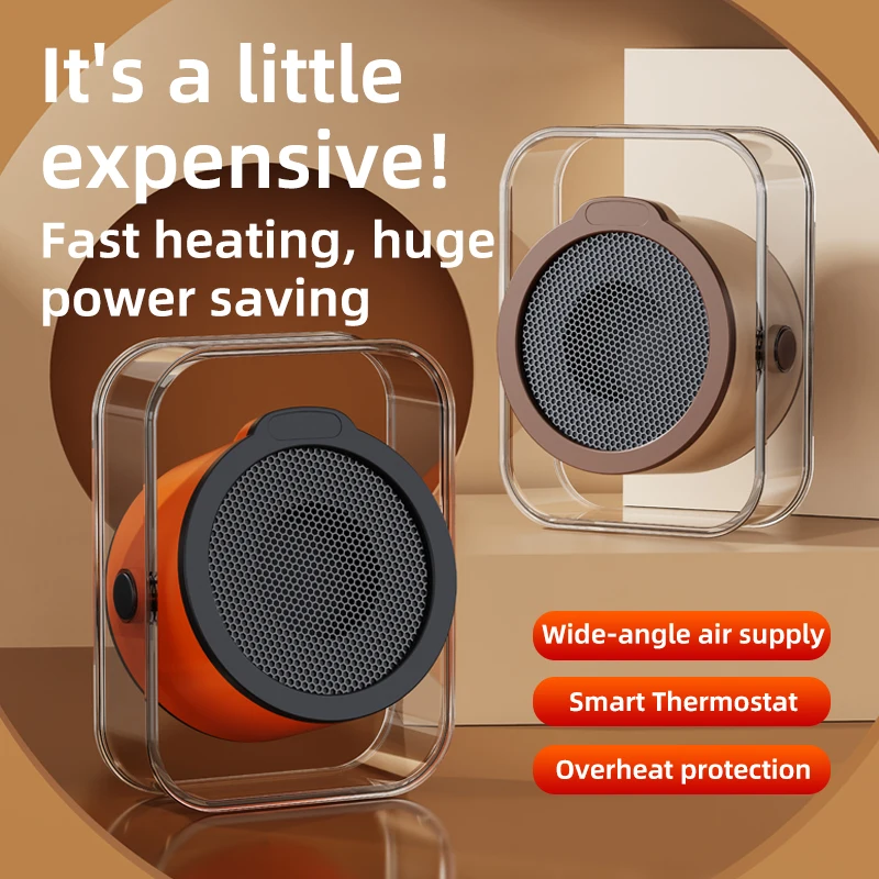 Mini Electric Heater Desktop Wall-Mounted Hot Air Blower Small Heating Fan with Overheat Protection Low-Noise Heating Stove