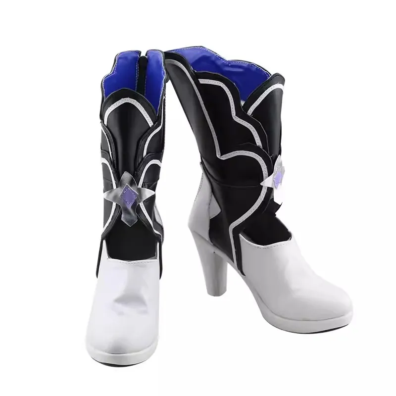 Honkai Impact 3-Seele Vollerei Twins Sapatos Cosplay, sapatos extravagantes de Halloween para adultos, couro sintético de alta qualidade, botas vermelhas e azuis