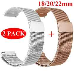 2 Pack 18mm 20mm 22mm Milanese Strap For Xiaomi Watch S4 S3 S2 S1 Active Pro Mi Watch 2 Pro Color 2 Band Magnetic Loop Bracelet