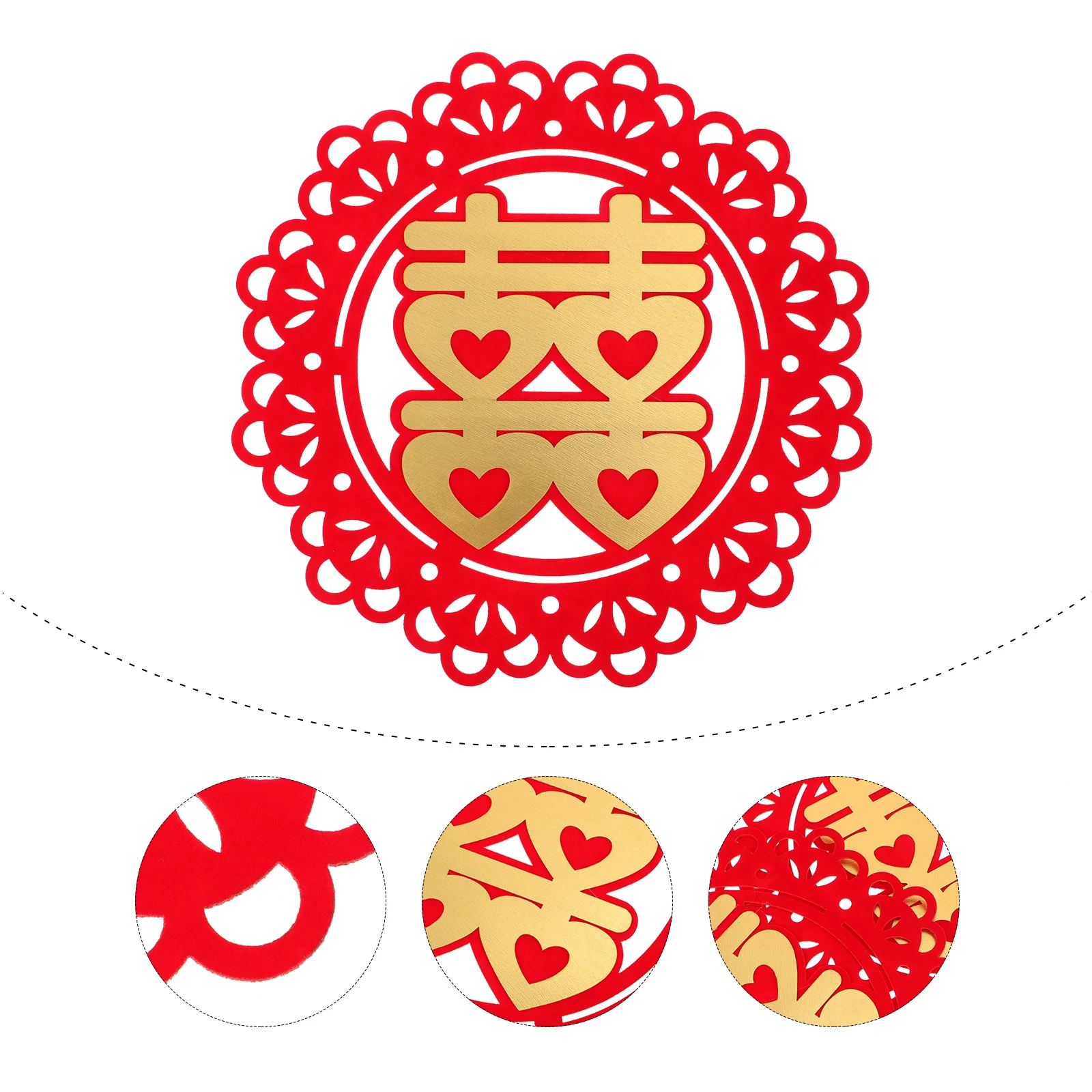 

3Pcs Chinese Traditional Wedding Stickers Romantic Red Theme Window Clings Chinese Wedding Decor Home Party Ornament
