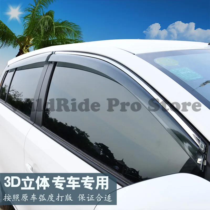 1 set 3D Stainless Steel Rain Sun Visor for Volkswagen Tiguan L Teramont T-Roc Tayron Tharu C-Trek Window Rain Guard - Image 3