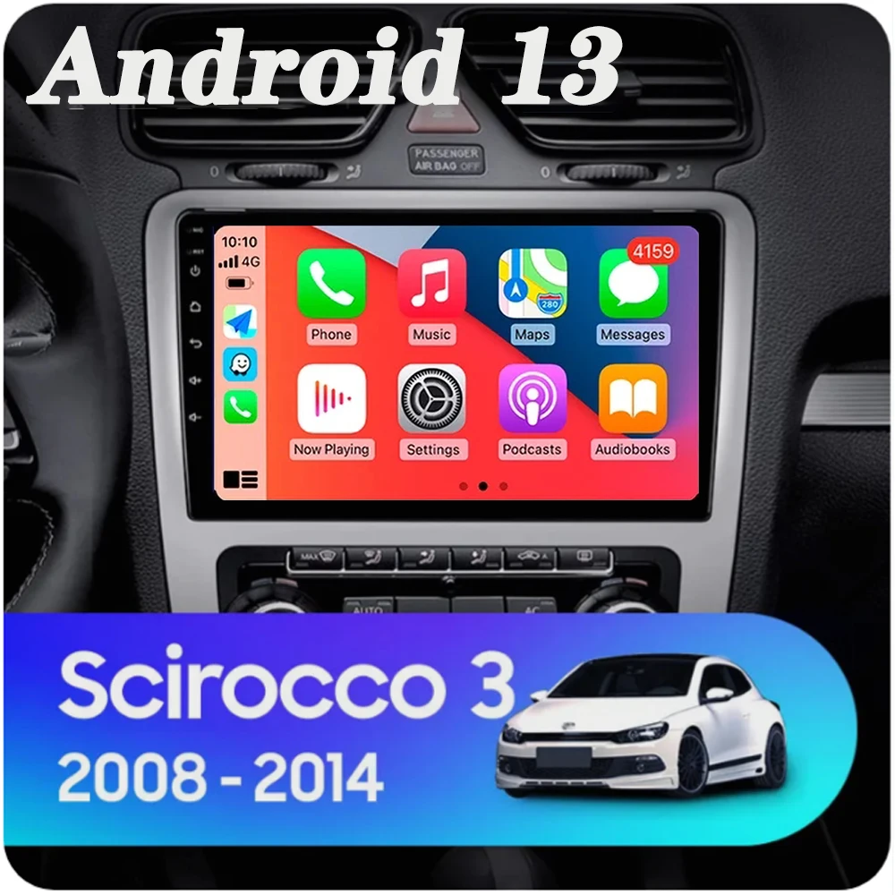 

Android 13 для VW Volkswagen Scirocco 3 III Mk3 2008-2014 9 дюймов 8 ядер WIFI Bluetooth Автомобильная навигационная система радио мультимедиа