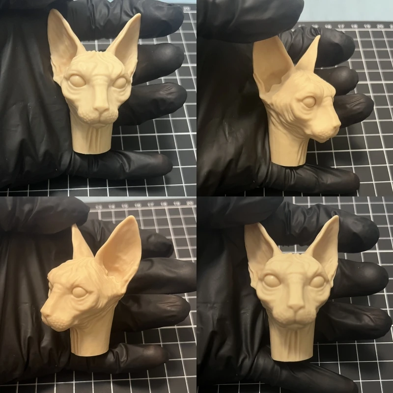 

1/6 скульптура головы кошки сфинкса, неокрашенная смола-модель лысиного животного в египетском стиле для 12-дюймового действия, настройка на заказ, очень подробная