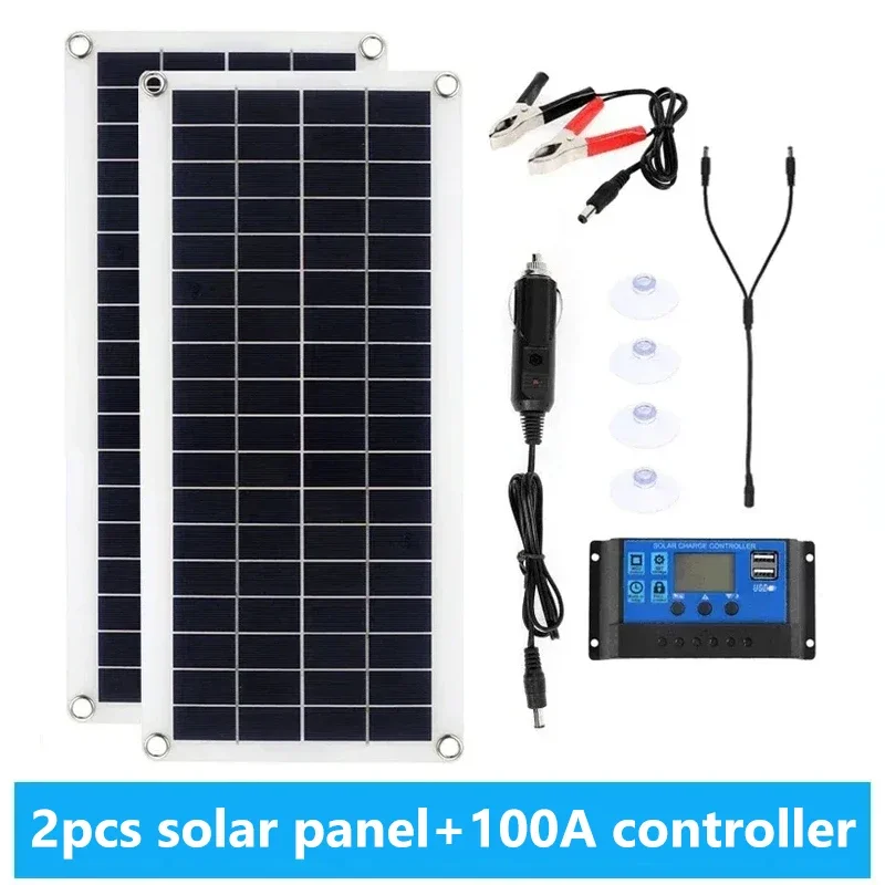 1000 W Solarpanel 12 V Solarzelle 10 A-100 A Controller Solarpanel für Telefon RV Auto MP3 PAD Ladegerät Outdoor Batterie Versorgung