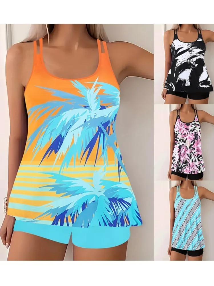 L-5XL Plus Size High Waist Bikini Women's Push Up Big Large Size Swimsuit Summer Mujer Tummy Control Swimwear Bikini Sets view 2