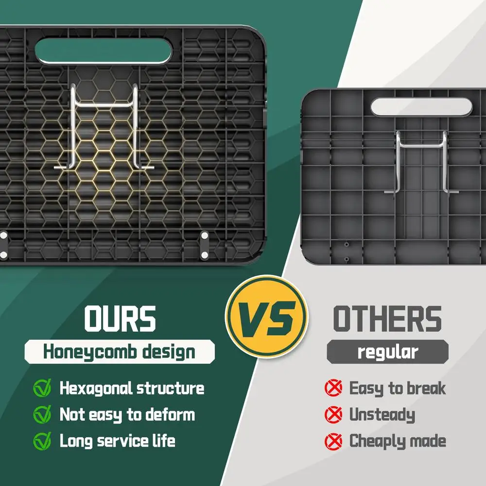 3-Step Foldable Stool with Honeycomb Structure Home Improvement Max 500lbs Easy Lock Mechanism Non-Slip Feet Compact Design